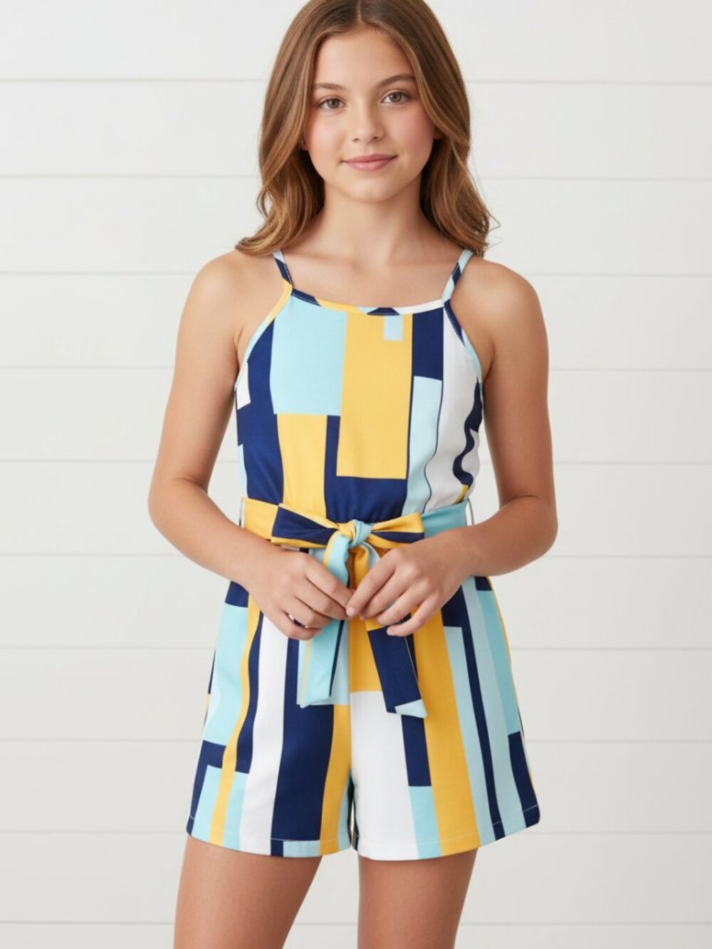 Girl's Geometric Romper, NWT